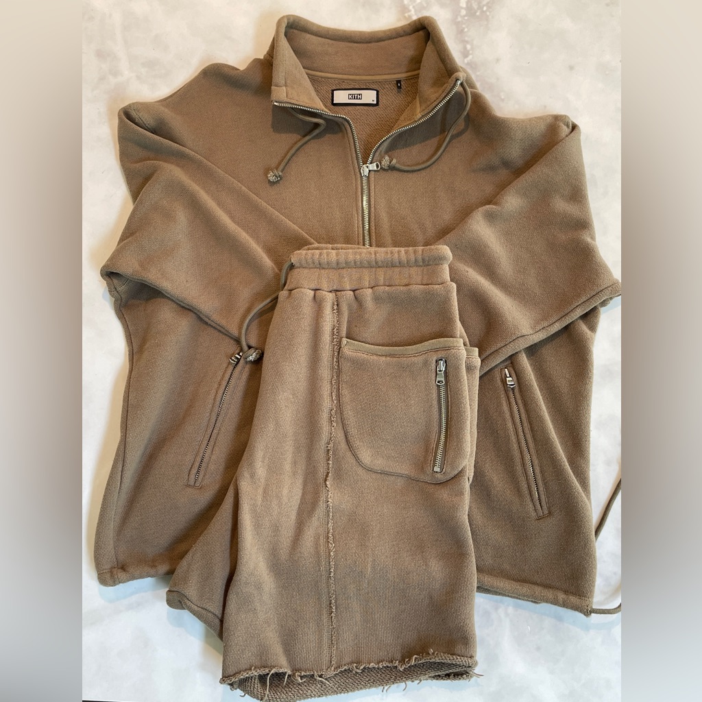 Kith 1/2 Zip Terry Sweatsuit (Ss15) Beige Size Medium Lightly Worn